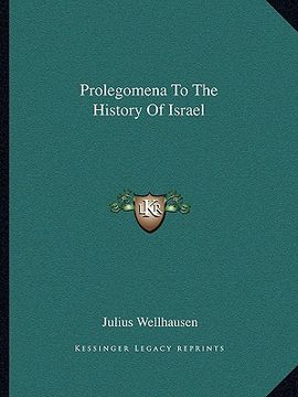 portada prolegomena to the history of israel (en Inglés)