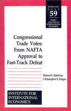 portada Congressional Trade Votes: From Nafta Approval to Fast-Track Defeat (Policy Analyses in International Economics) 