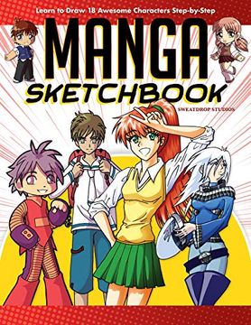 portada Manga Sketchbook: Learn to Draw 18 Awesome Characters Step-By-Step 
