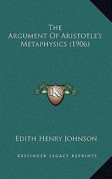 portada the argument of aristotle's metaphysics (1906) (en Inglés)