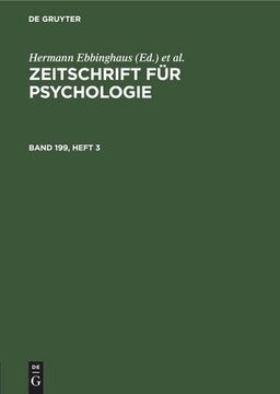 portada Zeitschrift für Psychologie. Band 199, Heft 3 (en Alemán)