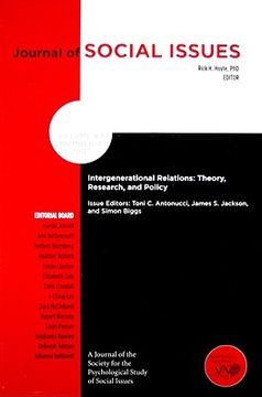 portada Intergenerational Relations: Theory, Research and Policy (en Inglés)
