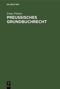 portada Preußisches Grundbuchrecht (in German)