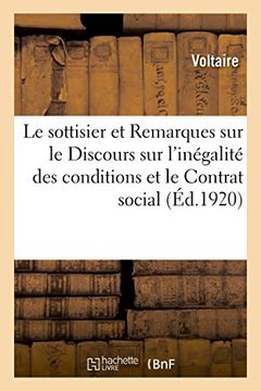 portada Le Sottisier Suivi des Remarques sur le Discours sur L'inégalité des Conditions (Littérature) (in French)