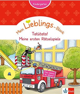 portada Klett Mein Lieblings-Block Tatütata! Meine Ersten Rätselspiele Kindergarten ab 3 Jahren. Das Kannst du Alleine! (en Alemán)