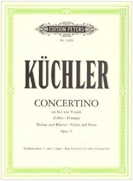 portada Concertino in the Style of Vivaldi Op. 15 for Violin and Piano: Easy Concerto, 1st and 3rd Position (en Inglés)