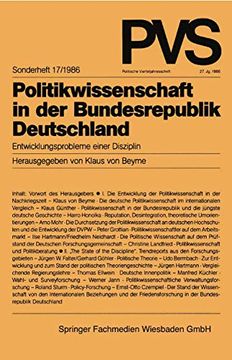 portada Politikwissenschaft in der Bundesrepublik Deutschland: Entwicklungsprobleme Einer Disziplin (en Alemán)