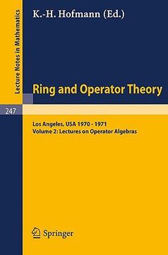 portada tulane university ring and operator theory year, 1970-1971: vol. 2: lectures on operator algebras