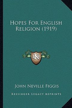 portada hopes for english religion (1919) (en Inglés)