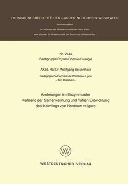 portada Änderungen im Enzymmuster während der Samenkeimung und frühen Entwicklung des Keimlings von Hordeum vulgare (in German)