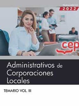 portada Administrativos de Corporaciones Locales. Temario Vol. Iii.