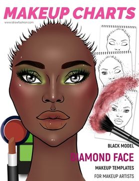 portada Makeup Charts - Face Templates for Makeup Artists: Black Model - DIAMOND face shape