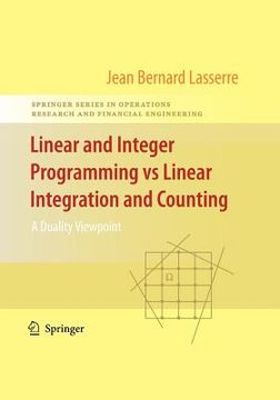 portada linear and integer programming vs linear integration and counting: a duality viewpoint (en Inglés)