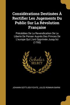 portada Considerations Destinees a Rectifier les Jugements du Public sur la Revolution Française (en Francés)