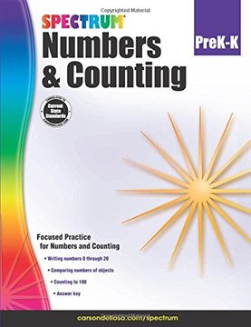 portada Numbers & Counting, Grades Pk - K (Spectrum) (en Inglés)