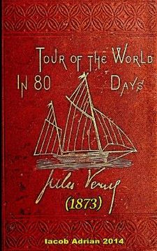 portada Tour of the world in eighty days Jules Verne (1873) (en Inglés)