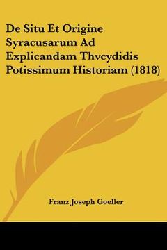 portada De Situ Et Origine Syracusarum Ad Explicandam Thvcydidis Potissimum Historiam (1818) (en Latin)