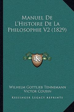portada Manuel De L'Histoire De La Philosophie V2 (1829)