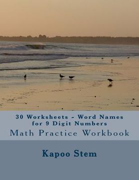 portada 30 Worksheets - Word Names for 9 Digit Numbers: Math Practice Workbook