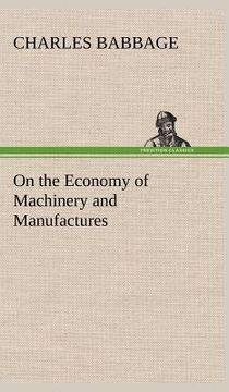 portada on the economy of machinery and manufactures (in English)