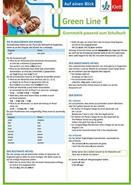 portada Green Line 1 g8 und g9 Klasse 5 - auf Einen Blick. Grammatik Passend zum Schulbuch - Klappkarte (6 Seiten) (in German)