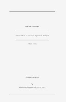 portada business statistics study guide: introduction to multiple regression analysis