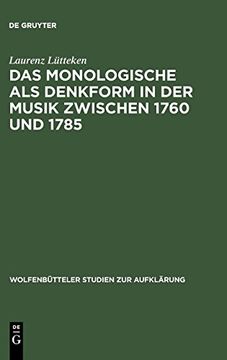 portada Das Monologische als Denkform in der Musik Zwischen 1760 und 1785 