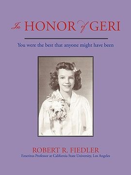portada in honor of geri: you were the best that anyone might have been (en Inglés)
