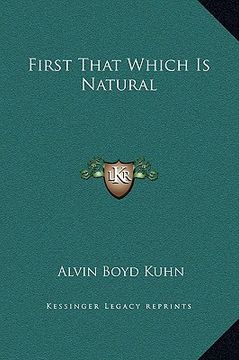 portada first that which is natural