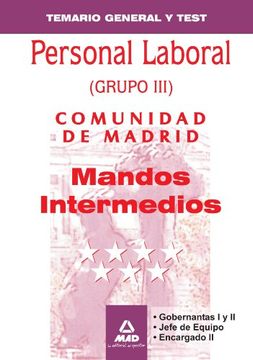 portada Mandos Intermedios Personal Laboral De La Comunidad De Madrid. Temario Y Test