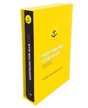 portada Hoffnung für Alle. Die Bibel - "Black Hope Geschenkbibel" - Großformat mit Loch-Stanzung im Gelben Schuber (en Alemán)