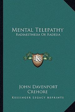 portada mental telepathy: radiaesthesia or radesia (en Inglés)