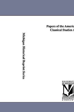 portada papers of the american school of classical studies at athens. (in English)