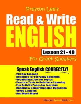 portada Preston Lee's Read & Write English Lesson 21 - 40 For Greek Speakers (en Inglés)