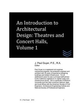 portada An Introduction to Architectural Design: Theatres and Concert Halls, Volume 1 (en Inglés)