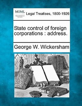 portada state control of foreign corporations: address. (en Inglés)