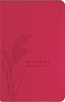 portada Santa Biblia de Promesas RVR-1960, Tamaño Manual / Letra Grande, Piel especial con índice y cierre, Fucsia