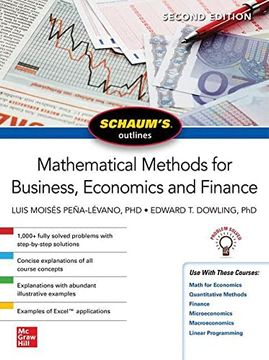 portada Schaum'S Outline of Mathematical Methods for Business, Economics and Finance, Second Edition (Schaum'S Outlines) (en Inglés)