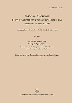 portada Untersuchung Von Ratterschwingungen an Drehbanken (Forschungsberichte des Wirtschafts- und Verkehrsministeriums Nordrhein-Westfalen)
