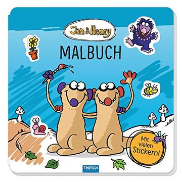 portada Trötsch jan und Henry Malbuch mit Stickern: Malbuch Beschäftigungsbuch Ausmalbuch Stickerbuch (in German)