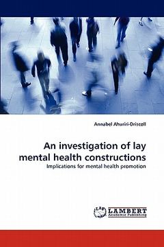 portada an investigation of lay mental health constructions (en Inglés)