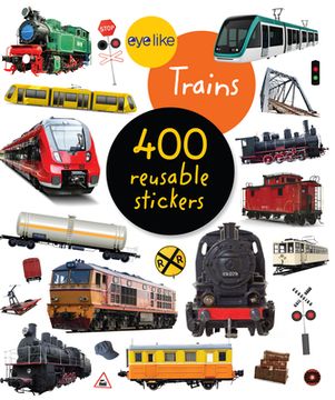 portada Eyelike Stickers: Trains (en Inglés)