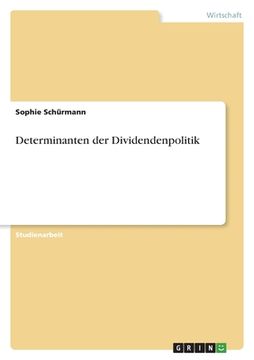 portada Determinanten der Dividendenpolitik (en Alemán)