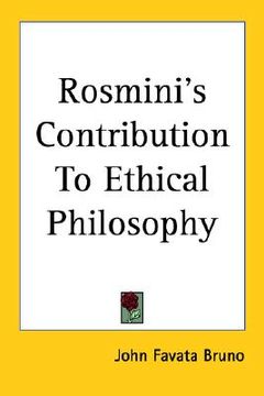 portada rosmini's contribution to ethical philosophy (en Inglés)