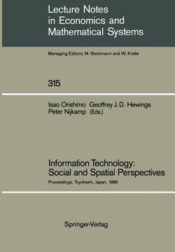 portada information technology: social and spatial perspectives: proceedings of an international conference on information technology and its impact on the ur