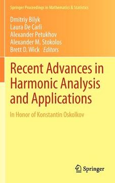 portada recent advances in harmonic analysis and applications