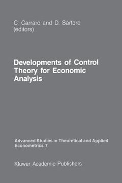 portada Developments of Control Theory for Economic Analysis (in English)