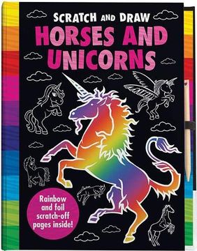 portada Scratch and Draw Horses and Unicorns (en Inglés)
