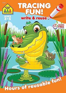 portada School Zone - Tracing Fun! Write & Reuse Workbook - Ages 3 to 5, Preschool to Kindergarten, Letters, Pre-Writing, Numbers, Shapes, Wipe Clean (School Zone Write & Reuse Workbook) (en Inglés)