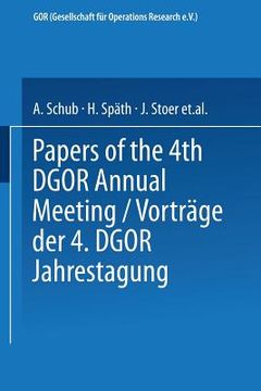 portada papers of the 4th dgor annual meeting / vortrage der 4. dgor jahrestagung